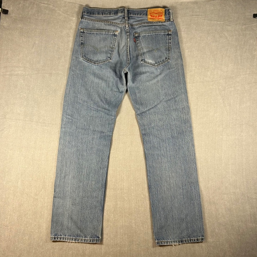 Levis 505 Regular Fit Straight Leg Jeans Mens 33x32 Medium Wash Blue Denim 00505